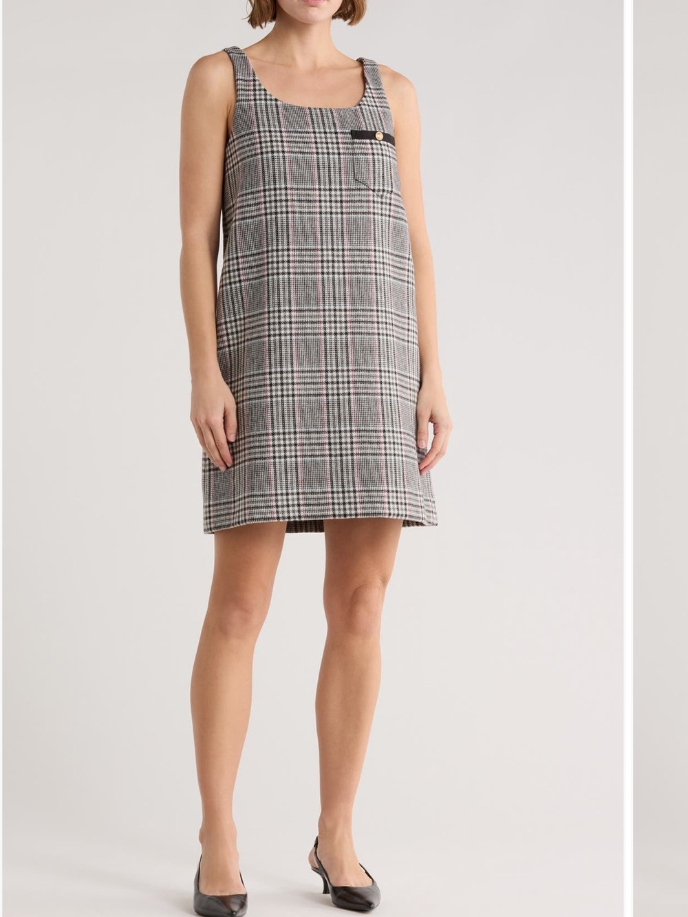Vineyard Vines Glen Plaid Sleeveless Wool Blend Jumper In Plaid and Jet Black